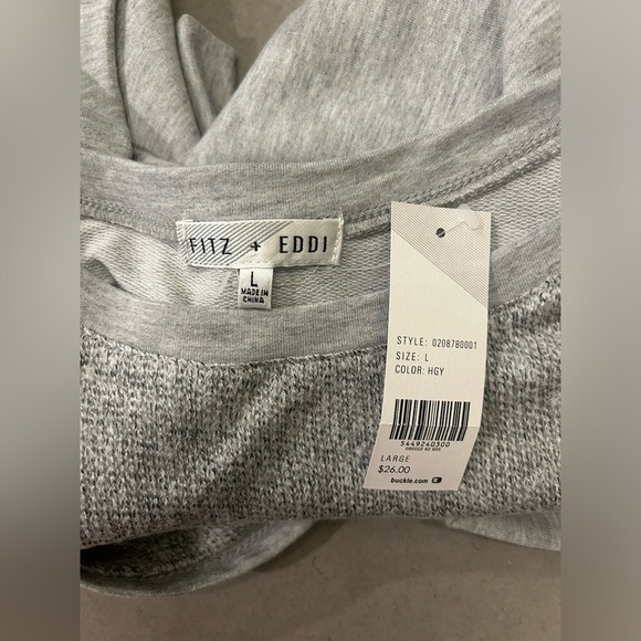 Fitz + Eddi Long Sleeve Crop Top Women’s Large Grey - Picture 3 of 8